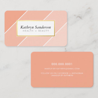 OMBRE STRIPE moderne stijlvolle chic cute perzik Visitekaartje