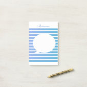 Ombré Stripes Blue Bubble Post-it Notes (Op bureau)