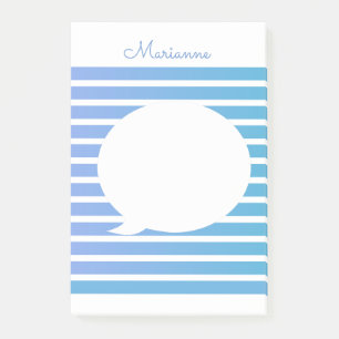 Ombré Stripes Blue Bubble Post-it Notes