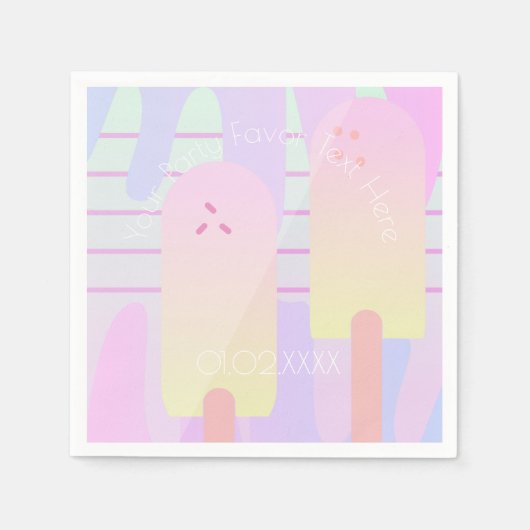Ombre Summer Fun Ijslolly's Servet (Voorkant)