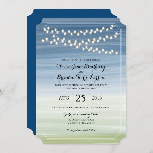 Ombre Summer Night Lights | Weddenschap Kaart (Voorkant / Achterkant)