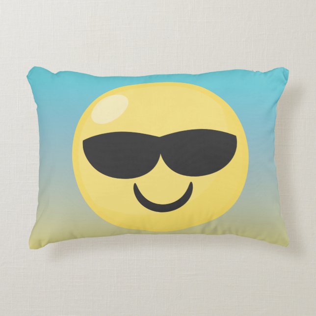 Ombre Sunglassses Emoji Accent Kussen (Voorkant)