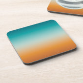 Ombre Sunny Oranje en Blauwgroen Blauw Gradiënt Bier Onderzetter (Linkerzijde)