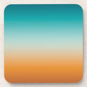 Ombre Sunny Oranje en Blauwgroen Blauw Gradiënt Bier Onderzetter (Voorkant)
