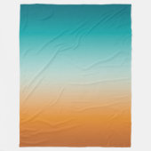  Ombre Sunny Oranje en Blauwgroen Blauw Gradiënt Fleece Deken (Voorkant)