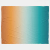  Ombre Sunny Oranje en Blauwgroen Blauw Gradiënt Fleece Deken (Voorkant (Horizontaal))