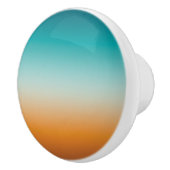 Ombre Sunny Oranje en Blauwgroen Blauw Gradiënt Keramische Knop (Rechts)