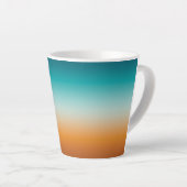  Ombre Sunny Oranje en Blauwgroen Blauw Gradiënt Latte Mok (Rechterhoek)