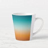  Ombre Sunny Oranje en Blauwgroen Blauw Gradiënt Latte Mok (Rechts)