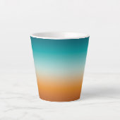  Ombre Sunny Oranje en Blauwgroen Blauw Gradiënt Latte Mok (Voorkant)