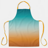 Ombre Sunny Oranje en Blauwgroen Blauw Gradiënt Schort (Voorkant)