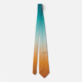 Ombre Sunny Oranje en Blauwgroen Blauw Gradiënt Stropdas (Achterkant)
