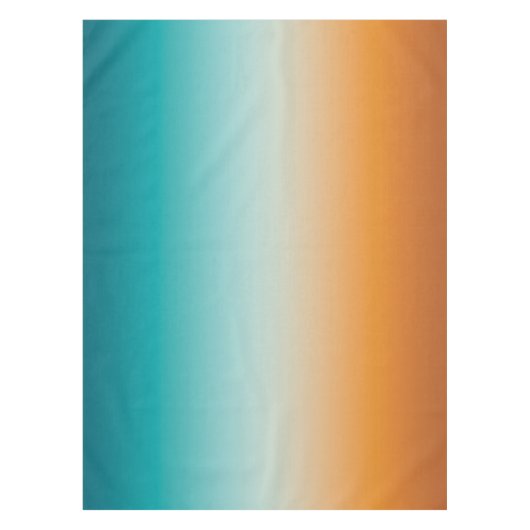  Ombre Sunny Oranje en Blauwgroen Blauw Gradiënt Tafelkleed (Voorkant)