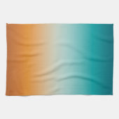 Ombre Sunny Oranje en Blauwgroen Blauw Gradiënt Theedoek (Horizontaal)