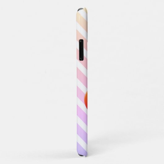 Ombre Sunset Heart on Chevron Stripe Phone Case (Achterkant/rechts)