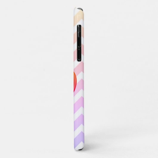 Ombre Sunset Heart on Chevron Stripe Phone Case (Achterkant/links)