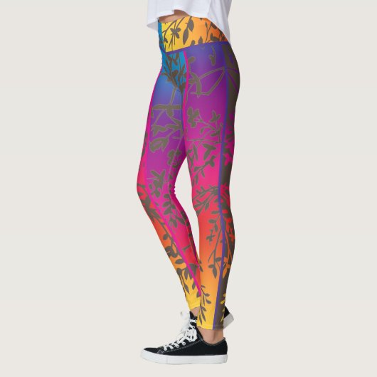 Ombre Sunset Leaf en Branch Leggings (Links)