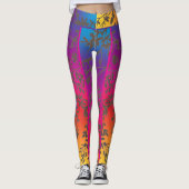 Ombre Sunset Leaf en Branch Leggings (Voorkant)