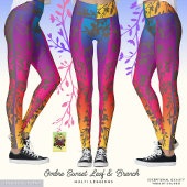 Ombre Sunset Leaf en Branch Leggings