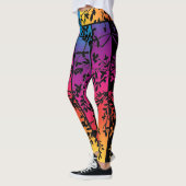 Ombre Sunset Leaf en Branch Levendige Leggings (Links)