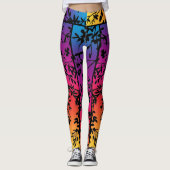 Ombre Sunset Leaf en Branch Levendige Leggings (Voorkant)