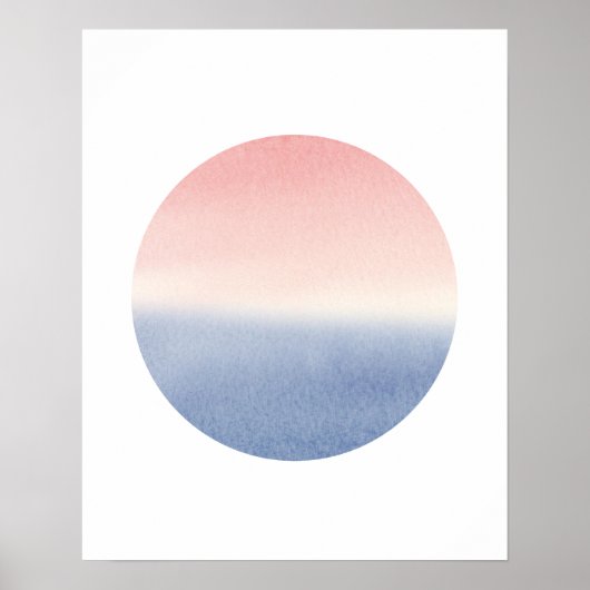 ombre sunset zeegezicht poster kunstprint (Voorkant)