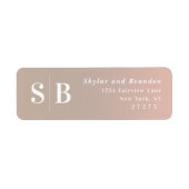 Ombre Taupe Beige & Roze het Adres van de Terugkee Etiket (Voorkant)