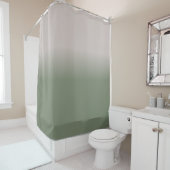 Ombre Taupe Sage Green Brown Fading Douchegordijn (In situ)