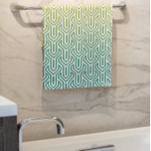 Ombre-thema turquoise geel Art Deco patroon Bad Handdoek