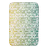 Ombre-thema turquoise geel Art Deco patroon Badmat (Voorkant Verticaal)
