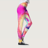Ombre Tie Dye Rainbow Swirl Pink Yellow Leggings (Rechts)