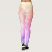 Ombre Tie Dye Rainbow Swirl Pink Yellow Leggings (Achterkant)