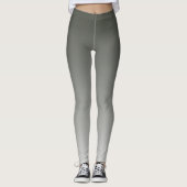 Ombre Trend Kleur Donker Bos Grijs Pastel Leggings (Voorkant)