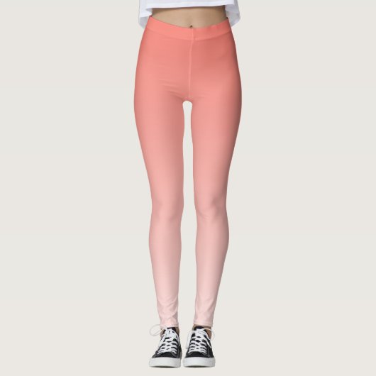 Ombre Trend Kleur Koraal Zonsondergang - Pastel Le Leggings (Voorkant)