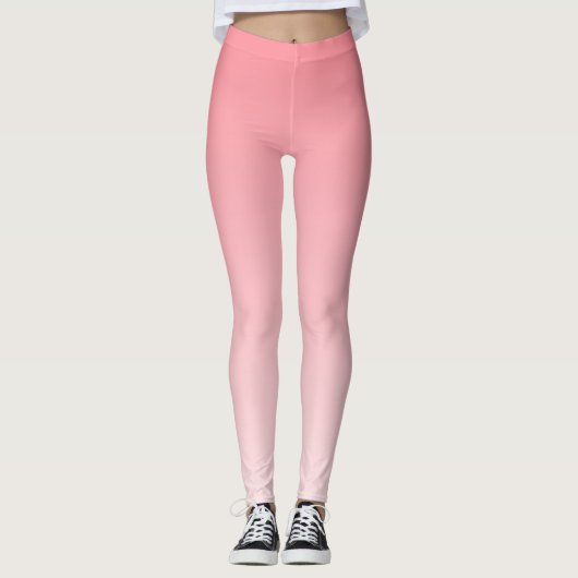 Ombre Trend Kleur Watermeloen Roze Pastel Leggings (Voorkant)