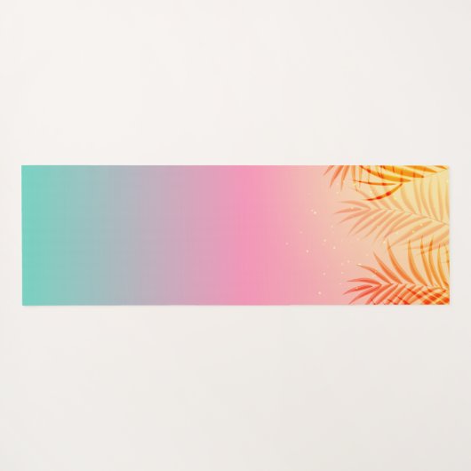 Ombre Tropical Beach Sunset Aangepaste naam Yogamat (Achterkant (horizontaal))