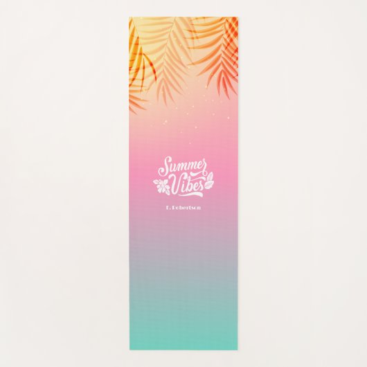 Ombre Tropical Beach Sunset Aangepaste naam Yogamat (Voorkant)
