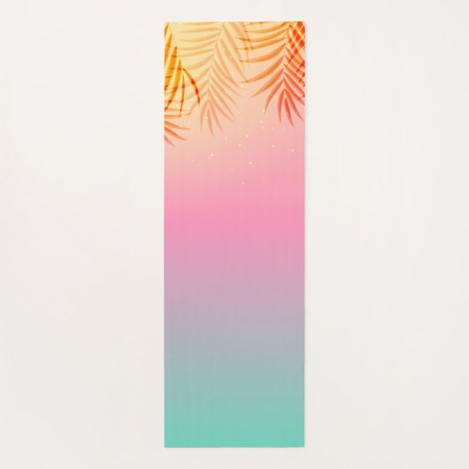Ombre Tropical Beach Sunset Aangepaste naam Yogamat (Achterkant)