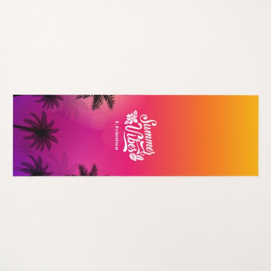Ombre Tropical Summer Night Vibe Aangepaste naam Yogamat (Voorkant (horizontaal))
