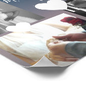 Ombre Trouwdrie Foto Collage Script Harten Poster (Hoek)