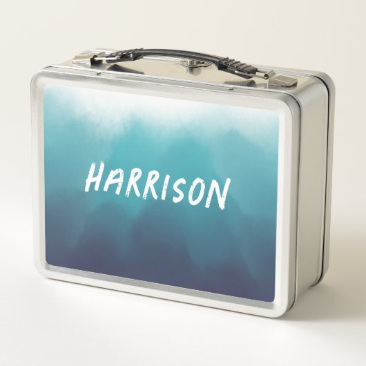 Ombre Turquoise blauwe waterverf Ocean (Achterkant)