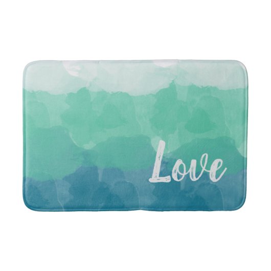 Ombre Turquoise Blue en Neo Mint Love Gradient Badmat (Voorkant)