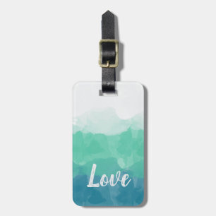 Ombre Turquoise Blue en Neo Mint Love Gradient Bagagelabel