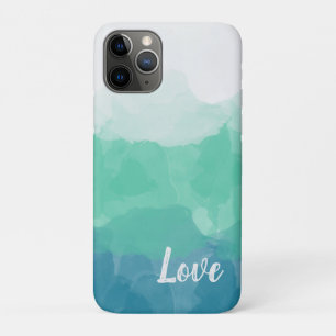 Ombre Turquoise Blue en Neo Mint Love Gradient Case-Mate iPhone Case