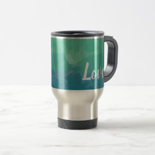 Ombre Turquoise Blue en Neo Mint Love Gradient Reisbeker