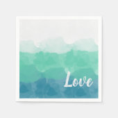Ombre Turquoise Blue en Neo Mint Love Gradient Servet (Voorkant)