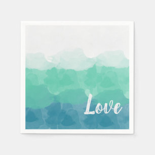 Ombre Turquoise Blue en Neo Mint Love Gradient Servet
