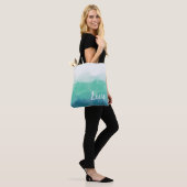 Ombre Turquoise Blue en Neo Mint Love Gradient Tote Bag (Op model)