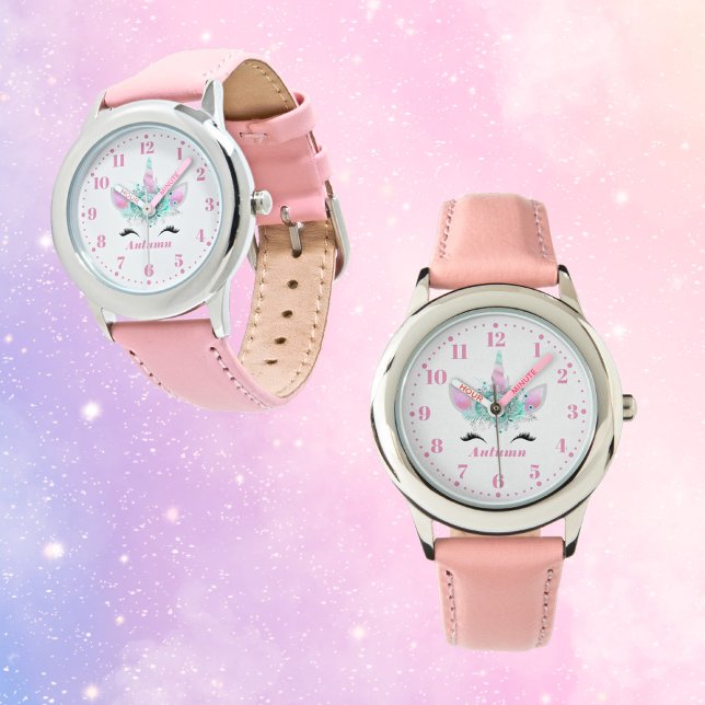 Ombre Unicorn - Aangepaste Kind Horloge (Creator heeft geüpload)