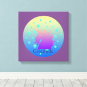 Ombre unicorn met woord dankbaarheid canvas afdruk (Insitu (Houten vloer))